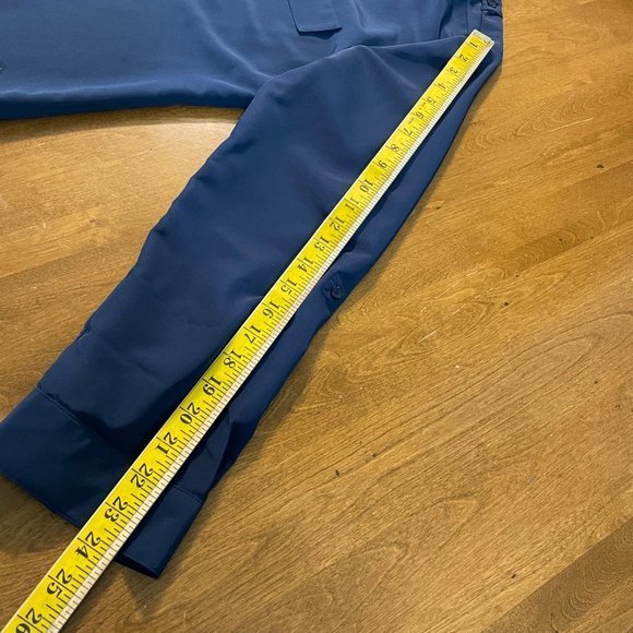 Elementz Women's Blue V Neck Long Sleeve Button Up Shirt Top Blouse Sz L - Picture 10 of 10